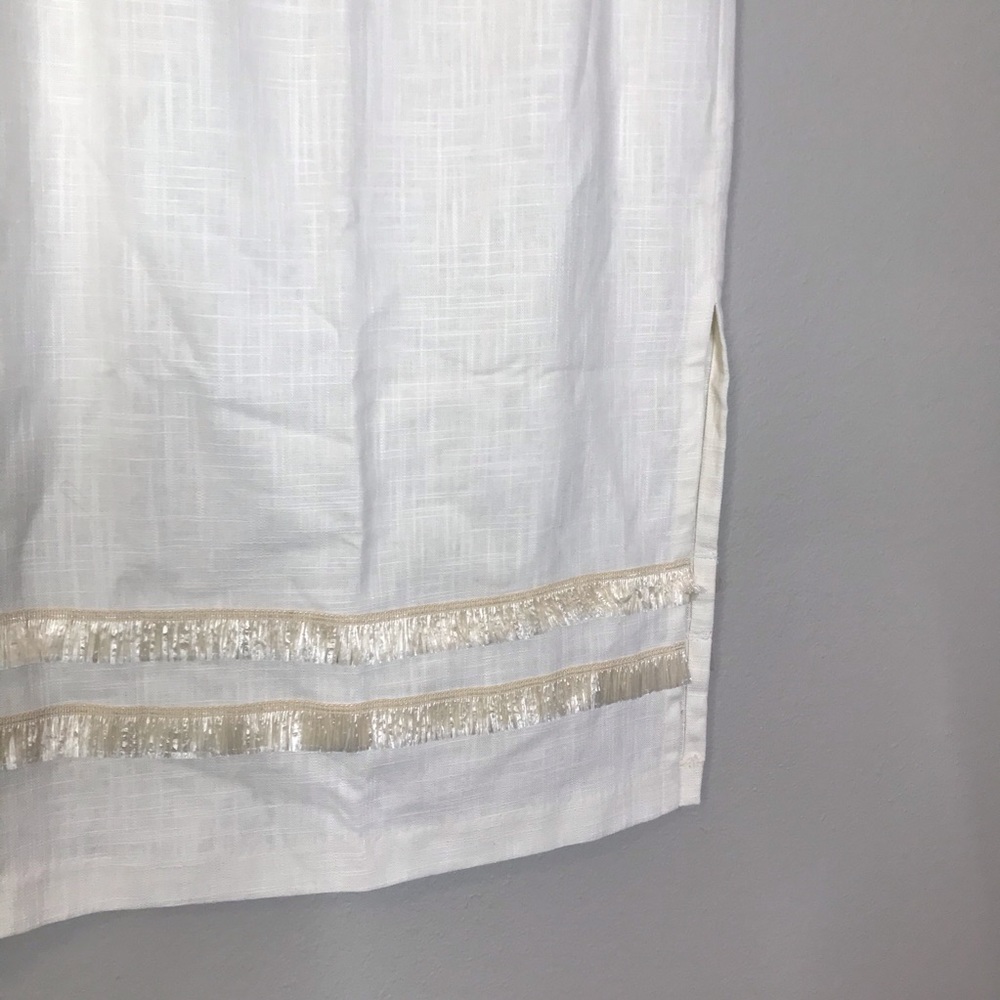 STAUD Women’s Andy fringed linen-blend midi skirt in ivory - Picture 8 of 10